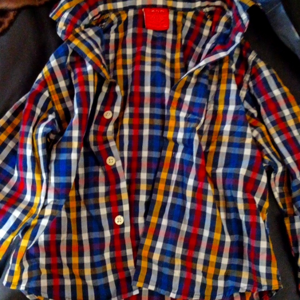 Izod Plaid Long Sleeve Button Front Shirt Boys 3t
